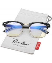 Round Classic Semi Rimless Polarized Sunglasses with Metal Rivets - A0 Anti-blue Light Lens - CI18RUXS7UU $9.32