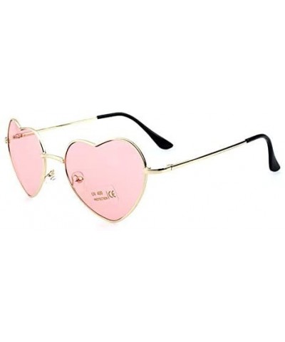 Semi-rimless Ladies Heart Shaped Sunglasses Metal Women Designer Fashion Rimless Lenses Sun Glasses - C4 - C018Y5DMXG0 $20.18