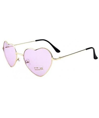 Semi-rimless Ladies Heart Shaped Sunglasses Metal Women Designer Fashion Rimless Lenses Sun Glasses - C4 - C018Y5DMXG0 $20.18