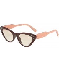 Cat Eye Cat Eye Polarized Sunglasses for Men and Women Driving Sun glasses Integrated Diamond Gasses - Coffee - C318UK8GX73 $...