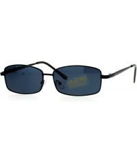 Rectangular Oval Rectangular Sunglasses Unisex Classic Thin Metal Frame UV 400 - Black - CQ187C6ROC2 $8.55
