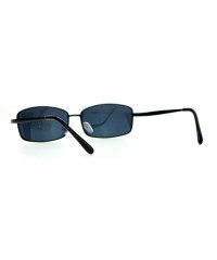 Rectangular Oval Rectangular Sunglasses Unisex Classic Thin Metal Frame UV 400 - Black - CQ187C6ROC2 $8.55