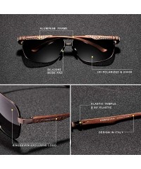 Aviator Genuine quality square aviator sunglasses fashion for men Aluminum polarized and UV400 - Gun/Grey - CO18GA4DXEI $21.53