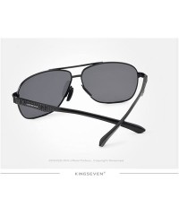 Aviator Genuine quality square aviator sunglasses fashion for men Aluminum polarized and UV400 - Gun/Grey - CO18GA4DXEI $21.53