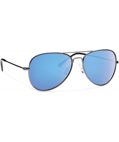 Rimless Kennedy Polarized Sunglasses - Gunmetal / Blue Mirror - C311UUAVS2Z $20.94