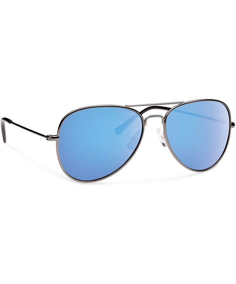 Rimless Kennedy Polarized Sunglasses - Gunmetal / Blue Mirror - C311UUAVS2Z $20.94