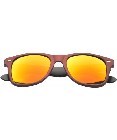 Wayfarer 'Aaron' Retro Square Fashion Sunglasses - Burgundy - C611P2VGV4D $18.38