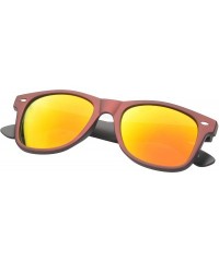 Wayfarer 'Aaron' Retro Square Fashion Sunglasses - Burgundy - C611P2VGV4D $7.64