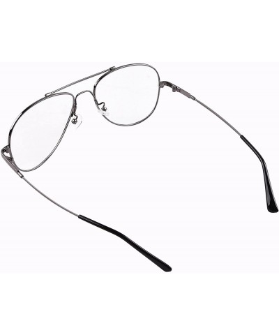 Aviator Pilot Full-flex Memory Titanium Optical Eyeglasses Frame - Large Grey - CM124AS3QN1 $22.35