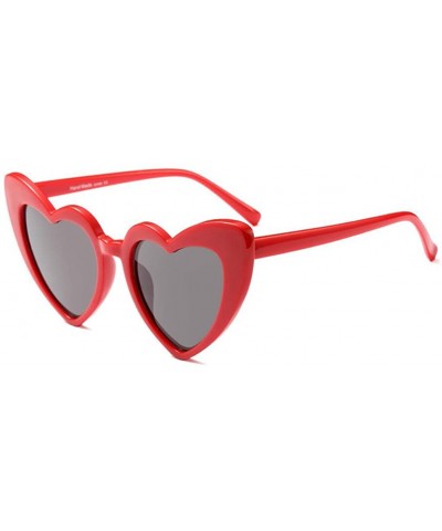 Square Women Goggle Heart Sunglasses Vintage Cat Eye Mod Style Retro Eyewear - C2 - CW18CIMOD6E $34.62
