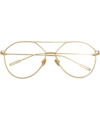 Aviator Vintage Aviator Eyeglasses Metal Frames Clear Lens Glasses Non-prescription - Gold 520161 - CR18LY42E7O $13.47