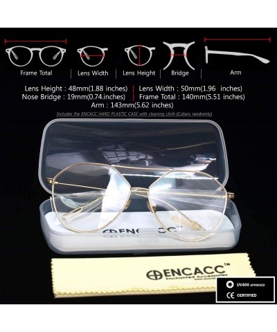 Aviator Vintage Aviator Eyeglasses Metal Frames Clear Lens Glasses Non-prescription - Gold 520161 - CR18LY42E7O $13.47