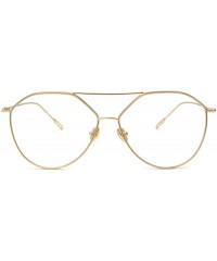 Aviator Vintage Aviator Eyeglasses Metal Frames Clear Lens Glasses Non-prescription - Gold 520161 - CR18LY42E7O $13.47