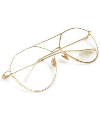 Aviator Vintage Aviator Eyeglasses Metal Frames Clear Lens Glasses Non-prescription - Gold 520161 - CR18LY42E7O $13.47