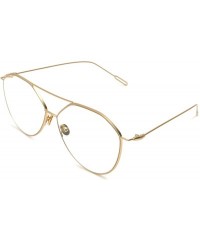 Aviator Vintage Aviator Eyeglasses Metal Frames Clear Lens Glasses Non-prescription - Gold 520161 - CR18LY42E7O $13.47