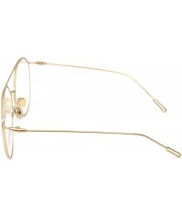 Aviator Vintage Aviator Eyeglasses Metal Frames Clear Lens Glasses Non-prescription - Gold 520161 - CR18LY42E7O $13.47