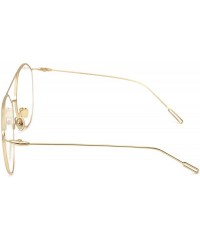 Aviator Vintage Aviator Eyeglasses Metal Frames Clear Lens Glasses Non-prescription - Gold 520161 - CR18LY42E7O $13.47