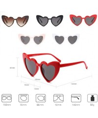 Square Women Goggle Heart Sunglasses Vintage Cat Eye Mod Style Retro Eyewear - C2 - CW18CIMOD6E $35.08