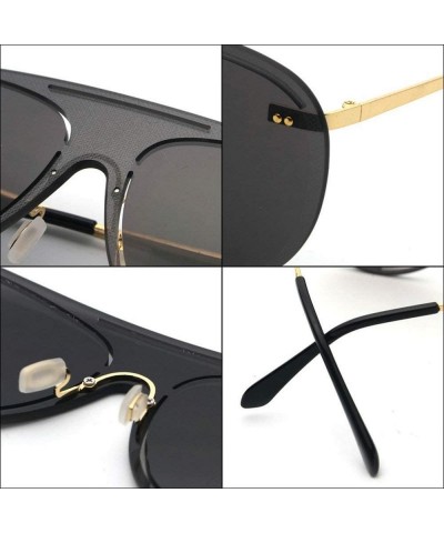 Oversized 2018 Fashion Frameless sunglasses Ladies New Brand Designer Pilot Big Frame Glasses Retro Eyeglasses UV400 - CA18LM...
