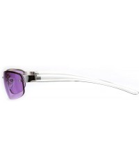 Rectangular Mens Rimless Narrow Rectangular Oval Designer Sport Warp Sunglasses - Purple - C3189LWNH3W $13.37