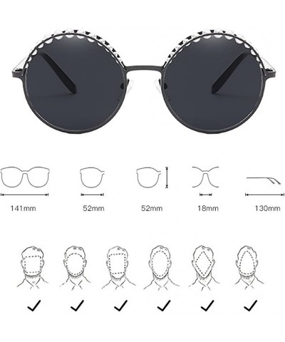 Round Vintage Style Round Sunglasses Retro for Traveling Cycling Fishing Driving - Silver - CH18DM3MIAU $13.54