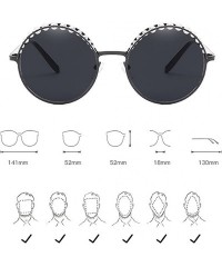 Round Vintage Style Round Sunglasses Retro for Traveling Cycling Fishing Driving - Silver - CH18DM3MIAU $13.54