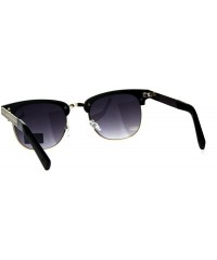 Rectangular Luxury Bling Rhinestone Half Horn Rim Rectangular Sunglasses - Black Smoke - CR18CT736OX $23.11