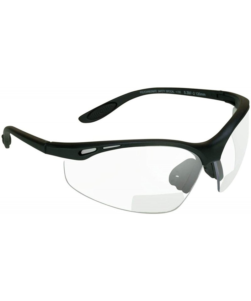 Round Clear Bifocal Safety Glasses ANSI Z87 Wrap Motorcycle Cycling Night - Clear Lens - CR192WRNAR4 $12.64
