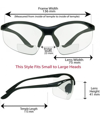 Round Clear Bifocal Safety Glasses ANSI Z87 Wrap Motorcycle Cycling Night - Clear Lens - CR192WRNAR4 $12.64