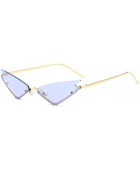 Square Unisex Fashion Cat Eye Metal Frame Candy Color Small Sunglasses UV400 - Purple - C418NNIIS20 $11.94