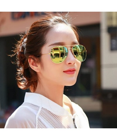Oval Polarized Sunglasses Protection Mirrored - D - CX1908N9648 $11.43
