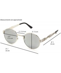 Round Men's Women's Round Retro Steampunk Sunglasses Shades - Multicoloured Lens- Gold Frame - CW18DAZZ908 $8.44