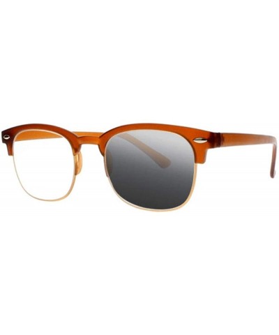 Oval Mens Retro Oval frame BifocalTransition Photochromic Reading Glasses UV400 Sunglasses - Brown - C318K6QYIQK $26.59