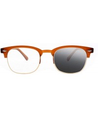 Oval Mens Retro Oval frame BifocalTransition Photochromic Reading Glasses UV400 Sunglasses - Brown - C318K6QYIQK $26.59