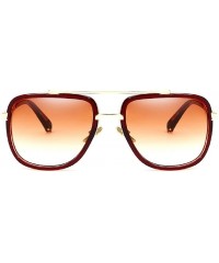 Goggle Oversized Mirrored Shades Flat Lenses Metal Frame Unisex Sunglasses UV400 - B - CV183NNLATW $12.09