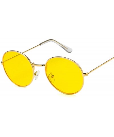 Round Vintage Round Sunglasses Women Er Retro Luxury Sun Glasses Small Mirror Ladies Oculos - Gold Red - CP198AHO9WI $29.37