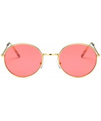 Round Vintage Round Sunglasses Women Er Retro Luxury Sun Glasses Small Mirror Ladies Oculos - Gold Red - CP198AHO9WI $29.37