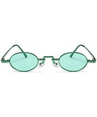 Oversized Unisex Vintage Oval Glasses Small Metal Frames Sunglasses UV400 - Green - C918N003GLK $20.70