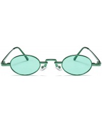 Oversized Unisex Vintage Oval Glasses Small Metal Frames Sunglasses UV400 - Green - C918N003GLK $8.06