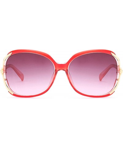 Square Retro Classic Flower Sunglasses for Women metal AC UV 400 Protection Sunglasses - Red - CR18SAS0OLY $28.08