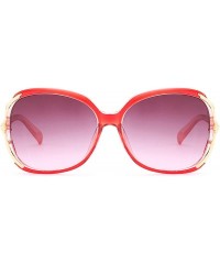 Square Retro Classic Flower Sunglasses for Women metal AC UV 400 Protection Sunglasses - Red - CR18SAS0OLY $14.04