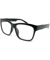 Round Nerd Glasses Classic Fashion Frame Clear Lens Square Round Rectangle - Black Compact Rectangle- Clear - C818X55SGTS $18.57