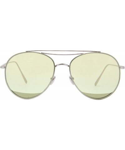 Aviator Classic Metal Frame Flat Lens Aviator Sunglasses LS5091Z - Green - C3182EHIT0C $18.88