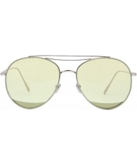 Aviator Classic Metal Frame Flat Lens Aviator Sunglasses LS5091Z - Green - C3182EHIT0C $18.88