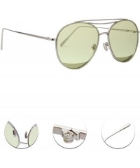 Aviator Classic Metal Frame Flat Lens Aviator Sunglasses LS5091Z - Green - C3182EHIT0C $18.88