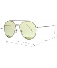 Aviator Classic Metal Frame Flat Lens Aviator Sunglasses LS5091Z - Green - C3182EHIT0C $18.88