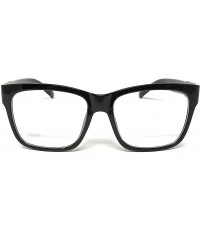 Round Nerd Glasses Classic Fashion Frame Clear Lens Square Round Rectangle - Black Compact Rectangle- Clear - C818X55SGTS $18.57