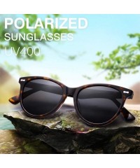 Aviator Polarized Sunglasses Protection Driving Flexible - Cateye Tortoise Frame & Black Lens - C318XXYSMS5 $19.66