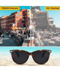 Aviator Polarized Sunglasses Protection Driving Flexible - Cateye Tortoise Frame & Black Lens - C318XXYSMS5 $19.66