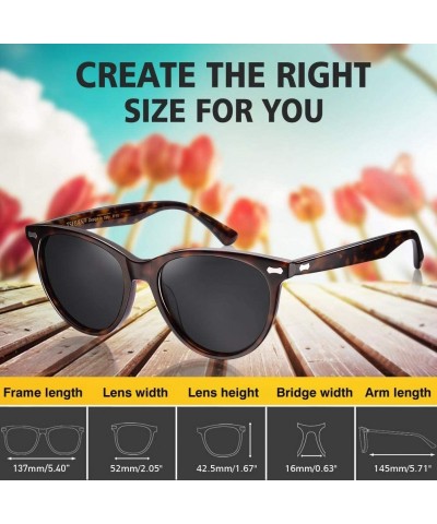 Aviator Polarized Sunglasses Protection Driving Flexible - Cateye Tortoise Frame & Black Lens - C318XXYSMS5 $19.66